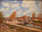 Alfred Sisley The Bourgogne Lock at Moret Spring Sweden oil painting artist